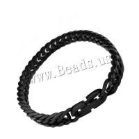304 Stainless Steel Bracelet plated fashion jewelry & for man black Sold Per Approx 8.3 Inch Strand