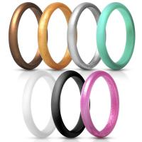 silicona anillo, 7 piezas & diverso tamaño para la opción & para mujer, más colores para la opción, 2.7*2mm, Vendido por Set