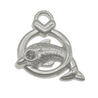 Copper Coated Plastic Pendant Setting Dolphin platinum color plated Approx 2mm Approx Sold By Bag