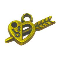 Kobber Coated Plastic Pendant Setting, Heart, antik bronze farve forgyldt, 23.50x11x3.50mm, Hole:Ca. 2mm, Ca. 500pc'er/Bag, Solgt af Bag