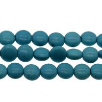Turquesa sintético Abalorio, Redondo aplanado, diverso tamaño para la opción, Azul Celeste, agujero:aproximado 1.8mm, Vendido por Bolsa