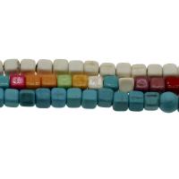 turchese sintetico perla, Piazza, formato differente per scelta, nessuno, Foro:Appross. 1.3mm, 10Strandstrefolo/lotto, Venduto da lotto