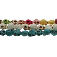 turchese sintetico perla, Teschio, formato differente per scelta, nessuno, Foro:Appross. 1mm, Venduto da borsa