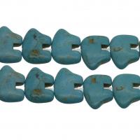 turchese sintetico perla, DIY, blu cielo, 17x12x4mm, Foro:Appross. 0.5mm, 10Strandstrefolo/borsa, Appross. 29PC/filo, Venduto da borsa