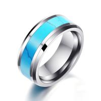 خاتم إصبع الفولاذ المقاوم للصدأ, مع فيروز, مطلي, للجنسين & حجم مختلفة للاختيار, 22x2.60mm, تباع بواسطة PC