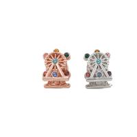 Zinc Alloy European Beads Ferris Wheel plated with rhinestone nickel lead & cadmium free Approx 5mm Sold By Bag
