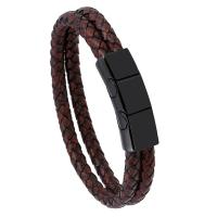 PU Leather Bracelet plated fashion jewelry & for man nickel lead & cadmium free 22.5cm Sold Per Approx 8.85 Inch Strand
