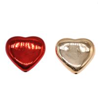 Granos de acrílico de la joyería, Corazón Aplanada, más colores para la opción, 23x22x6mm, agujero:aproximado 1mm, aproximado 200PCs/Bolsa, Vendido por Bolsa