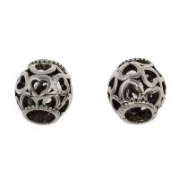 Zinc Alloy European Beads antique silver color plated hollow nickel lead & cadmium free Approx 5mm Sold By Bag