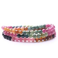 Natural Tourmaline Bracelet fashion jewelry & for woman multi-colored 18cm  5mm Sold By PC