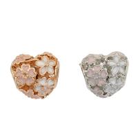 Zinc Alloy European Beads Heart plated enamel nickel lead & cadmium free Approx 4.8mm Sold By Bag