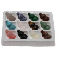 Grânulos de gemstone jóias, misto de pedras semi-preciosas, with Caixa plástica, misto, 29*18mm, 12PCs/box, vendido por box