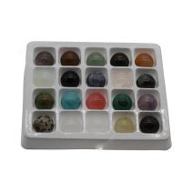 Perles bijoux en pierres gemmes, pierre gemme, avec Boîte en plastique, mélangé, 20mm, 20PC/boîte, Vendu par boîte
