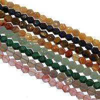 Gemstone smykker perler, Ædelsten, forskellige materialer til valg & facetteret, 8x8x4mm, Hole:Ca. 0.8mm, Ca. 25pc'er/Strand, Solgt af Strand