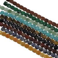 Perles bijoux en pierres gemmes, pierre gemme, Carré, différents matériaux pour le choix & facettes, 12x12x5mm, Trou:Environ 0.5mm, Environ 17PC/brin, Vendu par brin