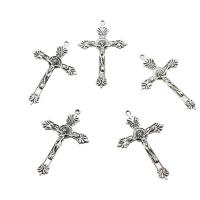 Zinc Alloy Cross Pendants Crucifix Cross antique silver color plated nickel lead & cadmium free Approx 1.4mm Approx Sold By KG