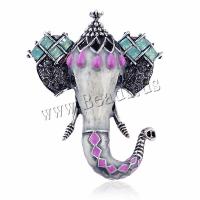 Zinc Alloy Brooches Elephant plated fashion jewelry & Unisex & enamel nickel lead & cadmium free Sold By PC