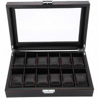 Watch Jewelry Box PU Leather with Velveteen durable black Sold By PC