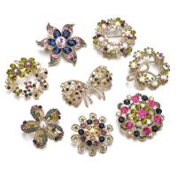 Zinc Alloy Brooches with Plastic Pearl gold color plated & for woman & with rhinestone nickel lead & cadmium free Sold By Lot