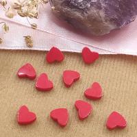 Coral Cabochon Heart polished red Sold By Bag