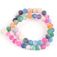 Natural Effloresce Agate Beads Round DIY Sold By Strand
