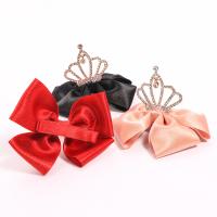 Alligator Hair Clip Silk with Non-woven Fabrics & Zinc Alloy Bowknot Girl & with rhinestone Sold By Lot