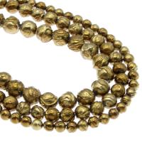 Marine Fossil Beads gold color plated Approx 1mm Sold Per Approx 14.9 Inch Strand