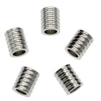 Stainless Steel Large Hole Beads Column original color 8*7*5mm Approx 6mm Sold By Bag