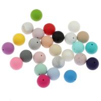 silikoni helmet, Pyöreä, erikokoisia valinnalle, enemmän värejä valinta, Reikä:N. 2mm, N. 100PC/laukku, Myymät laukku