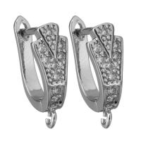 Brass Lever Back Earring Component platinum color plated with loop & micro pave cubic zirconia nickel lead & cadmium free Approx 1.5mm Sold By Lot