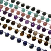 Gemstone Smycken Pärlor, Ädelsten, olika material för val & fasetterad, 14x10x10mm, Hål:Ca 1mm, Såld Per Ca 14.9 inch Strand