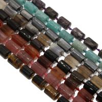 Gemstone Smycken Pärlor, Ädelsten, Kolonn, olika material för val & fasetterad, 16x12x12mm, Hål:Ca 1mm, Såld Per Ca 14.9 inch Strand