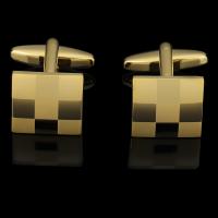 Cufflinks Brass Square polished Laser & for man golden nickel lead & cadmium free 5-10mm Sold By Pair