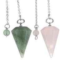Natural Stone Pendulum with Brass plated & Unisex Sold Per Approx 8.8 Inch Strand