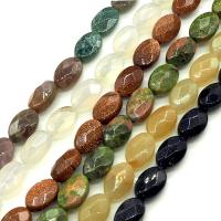 Grânulos de gemstone jóias, misto de pedras semi-preciosas, aleatoriamente enviado & facetada, 12*8mm, Aprox 15PCs/Strand, vendido por Strand