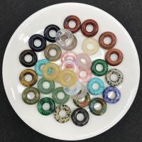 Gemstone Smycken Pärlor, Ädelsten, Donut, olika material för val & stort hål, 20*5mm, Hål:Ca 8mm, Säljs av PC