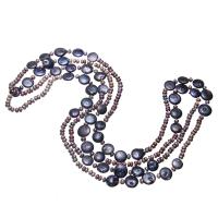 Sötvatten Pearl tröja kedja halsband, Freshwater Pearl, för kvinna, blandade färger, 5-12mm, Såld Per Ca 64 inch Strand