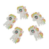 Cartoon Resin Cabochon Horse multi-colored Sold By Bag