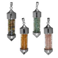 Brass Pendulum Pendant with Gemstone silver color plated nickel lead & cadmium free Approx Sold By PC