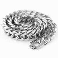 Stainless Steel Chain Necklace silver color plated & for man 21MM Sold By Strand