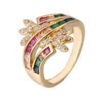 Cubic Zirconia Micro Pave Brass Ring plated & micro pave cubic zirconia & for woman nickel lead & cadmium free Sold By PC