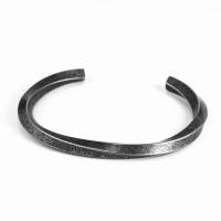 Stainless Steel Cuff Bangle antique silver color plated fashion jewelry & Unisex & blacken 67mm Sold By Lot
