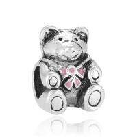 Zinc Alloy European Beads Bear antique silver color plated without troll & enamel lead & cadmium free Approx 4-4.5mm Sold By Bag
