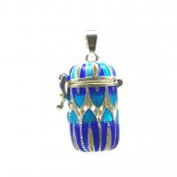 Brass Jewelry Pendants platinum color plated It could be opened and beads could be put inside. & enamel nickel lead & cadmium free 14*28mm Sold By PC