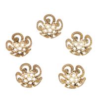 Iron Bead Caps Flower gold color plated hollow nickel lead & cadmium free Sold By Bag