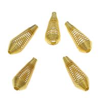 Ijzer Tips, gold plated, hol, nikkel, lood en cadmium vrij, 24x9mm, Ca 1000pC's/KG, Verkocht door KG
