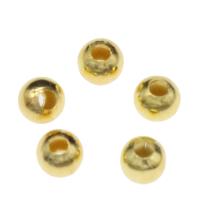 Perles bijoux en fer, Rond, Placage de couleur d'or, protéger l'environnement, sans nickel, plomb et cadmium, 4x4mm, Trou:Environ 1.5mm, Environ 8500PC/kg, Vendu par kg