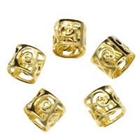 Jern smykker perler, Kolonne, guldfarve belagt, hule, nikkel, bly & cadmium fri, 8x9mm, 1000pc'er/Bag, Solgt af Bag