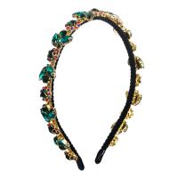 Hair Bands Zinc Alloy gold color plated for woman & with rhinestone black nickel lead & cadmium free 135*110*32mm Sold By PC