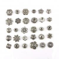Zinc Alloy Bead Cap antique silver color plated random style nickel lead & cadmium free 8-15mm Sold By Set